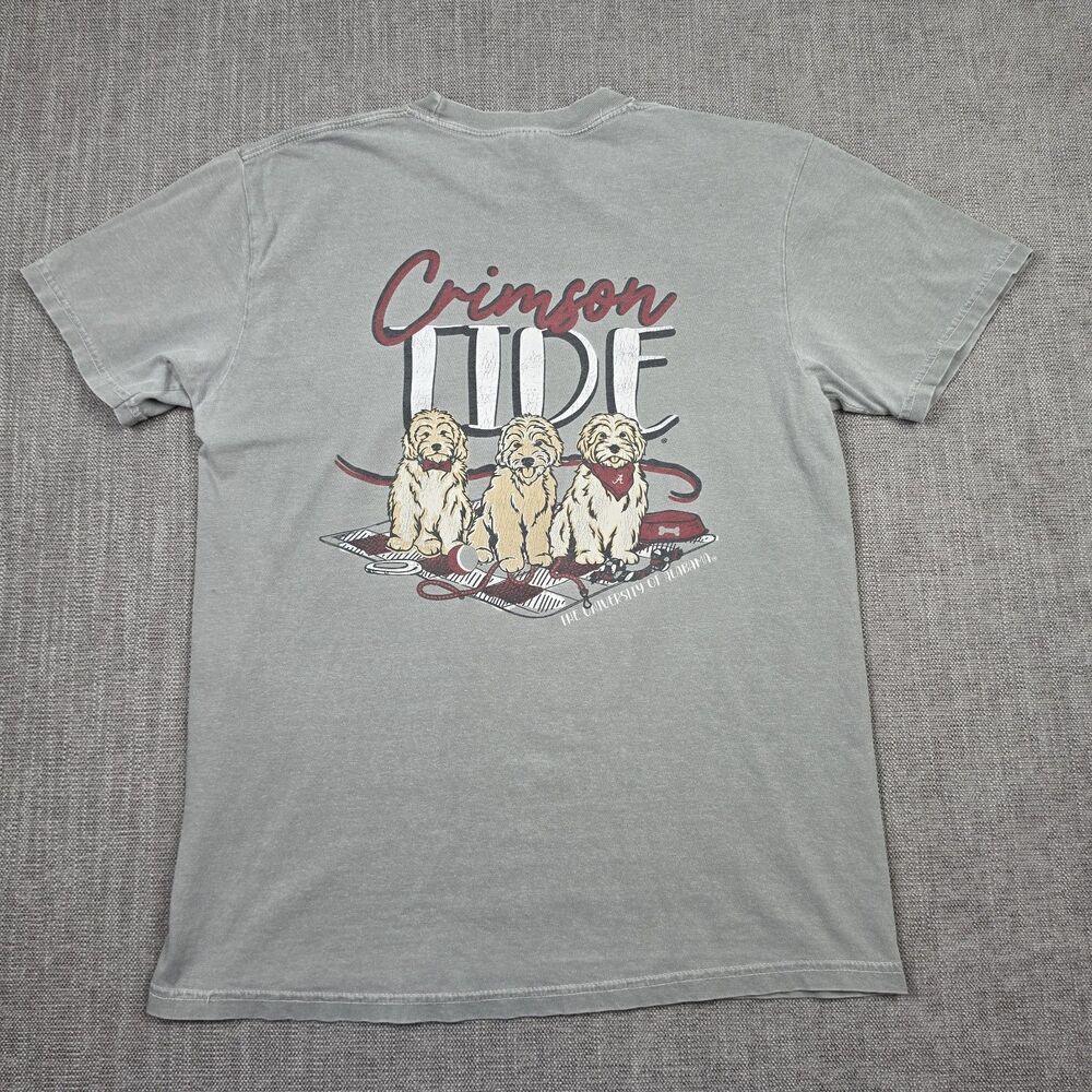 Alabama Crimson Tide T-Shirt Mens Medium Grey Dogs Graphic Tee Football College